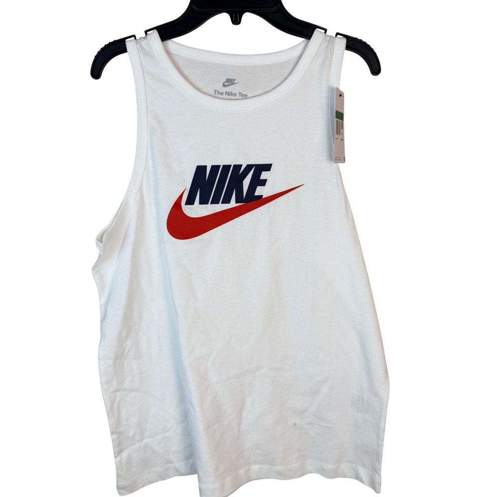 Nike Kids Sportswear Futura Logo Graphic Tank Top White HM5843-100 Size XL
